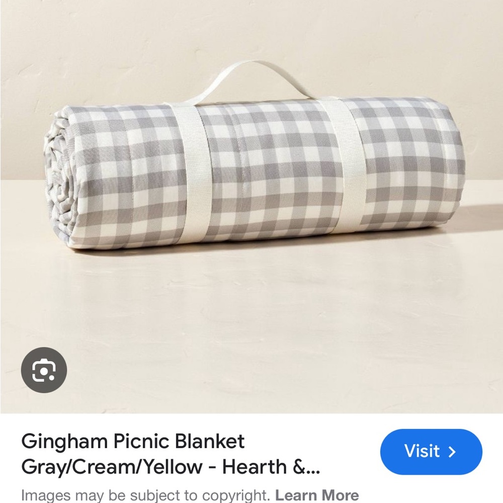 ASK! hearth and hand gingham, picnic blanket